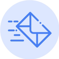 Envelope, Email Maketing icon, Blue, Circle